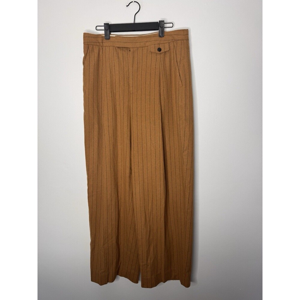 Madewell The Rosedale High-Rise Straight Pant in Pinstripe 10 Wool Brown